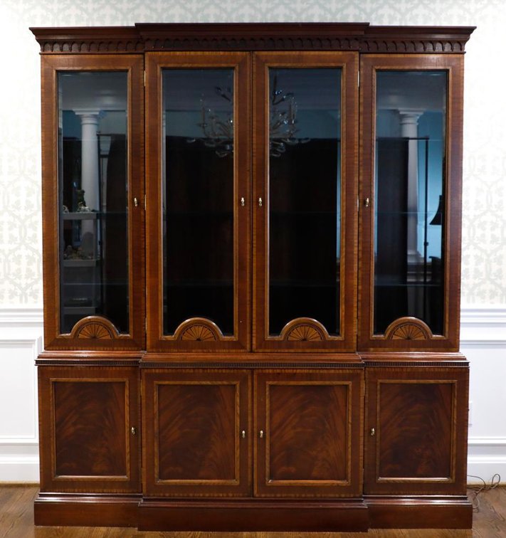Councill Craftsmen Mahogany Breakfront China Cabinet