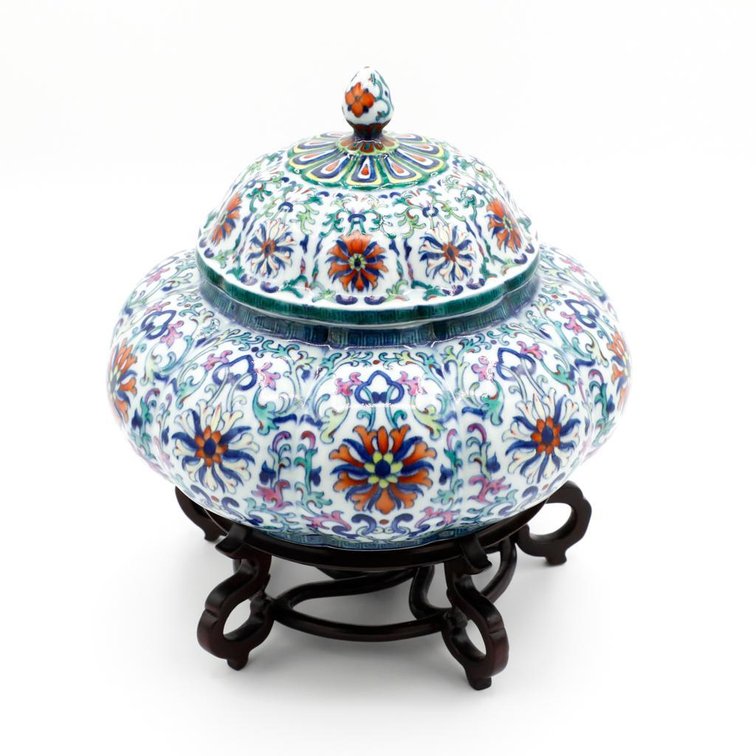 Qing Dynasty Melon Shaped Floral Guan
