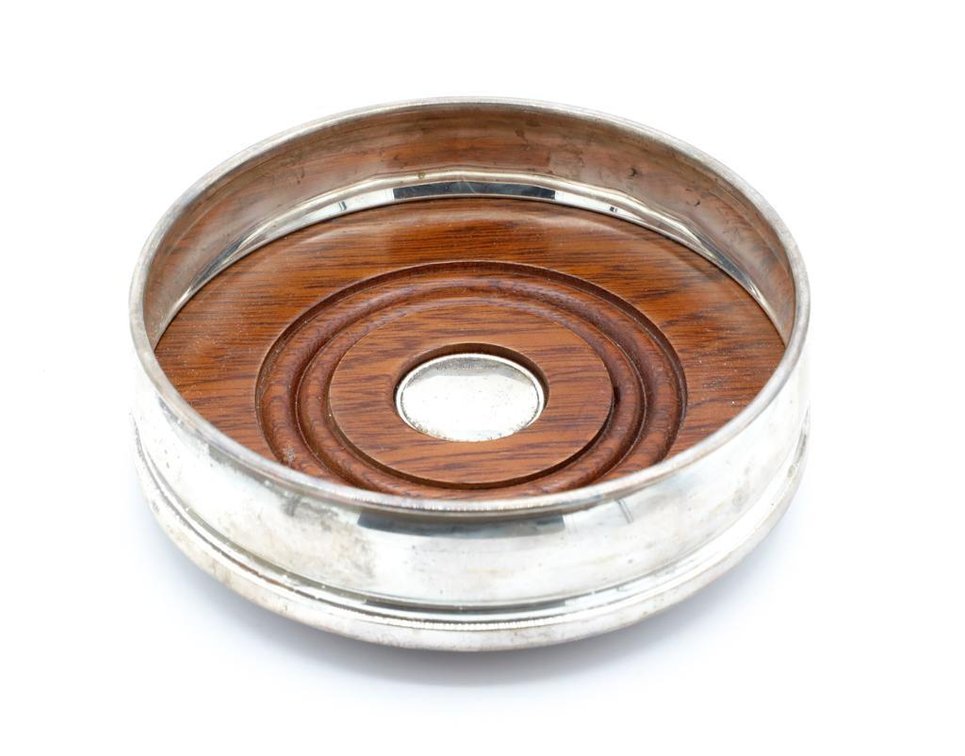 Sheffield Sterling Rim Wine Bottle Holder