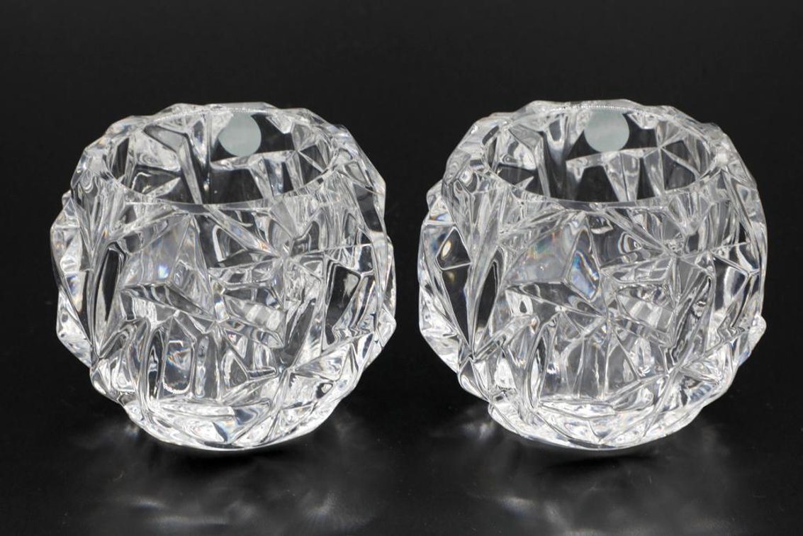 Two Tiffany & Co. Crystal Votive Holders