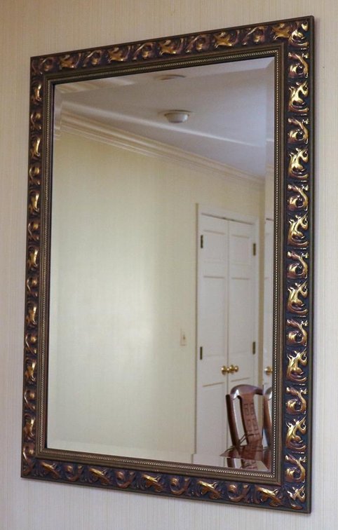Ornate Mirror in Gold Tone Finish