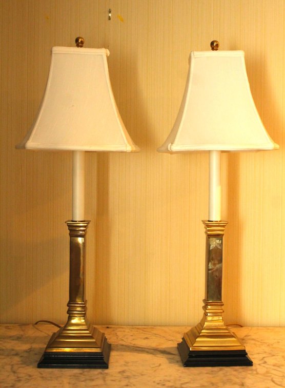 Pair of Brass Lamps