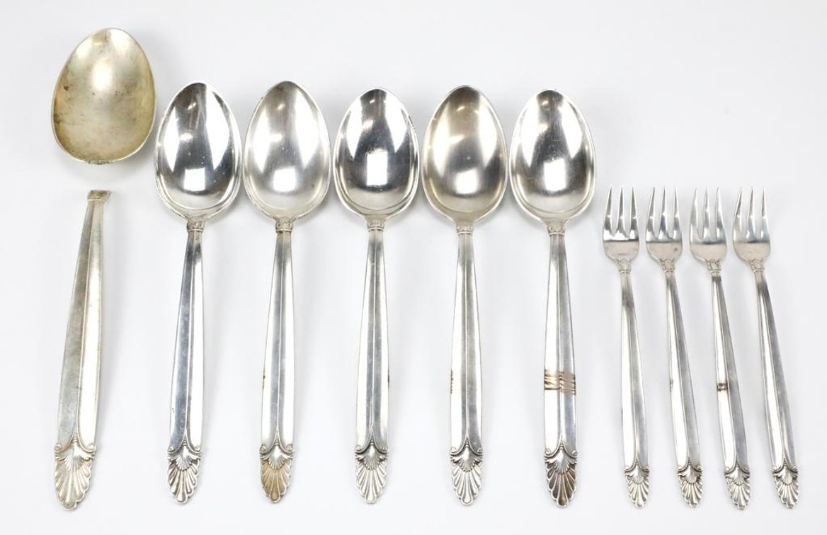 Ten Pieces of International Sterling Forks and Spoons