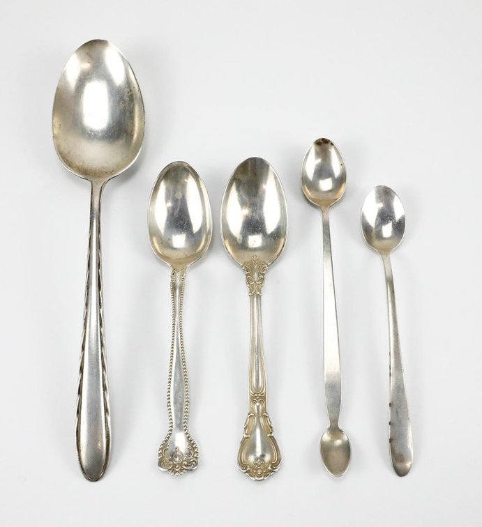 Five Sterling Silver Spoons
