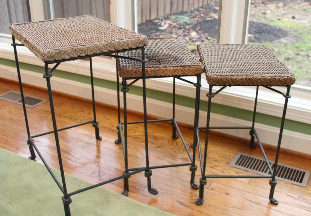 Three Metal Side Tables