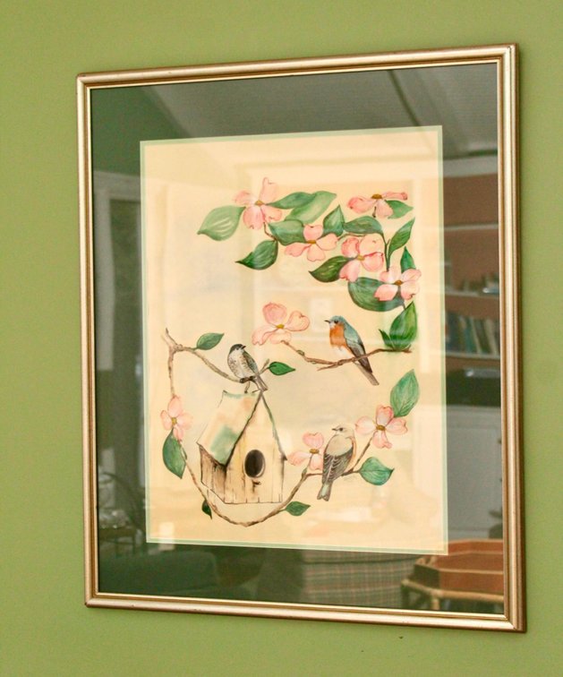 Birds and Blossoms Framed Watercolor Print