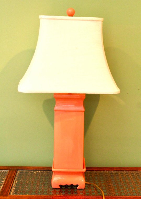 Porcelain Lamp with Fabric Shade