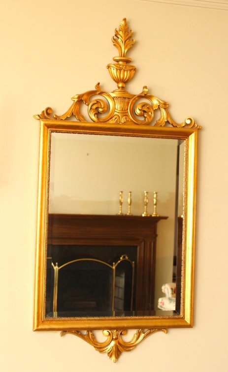 John Richard Ornate Gold Tone Beveled Wall Mirror