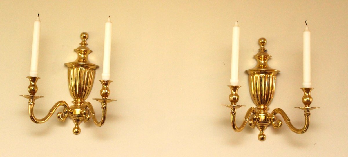 Pair of Brass Candle Holder Sconces