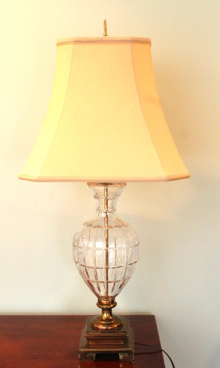 Brass and Glass Asian Style Lamp