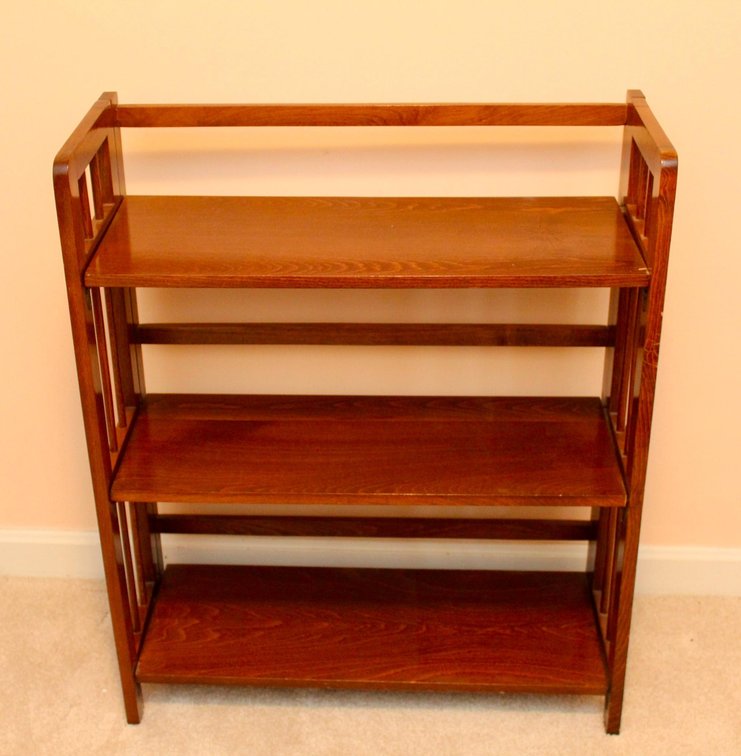Wooden Mission Style Collapsible Bookshelf