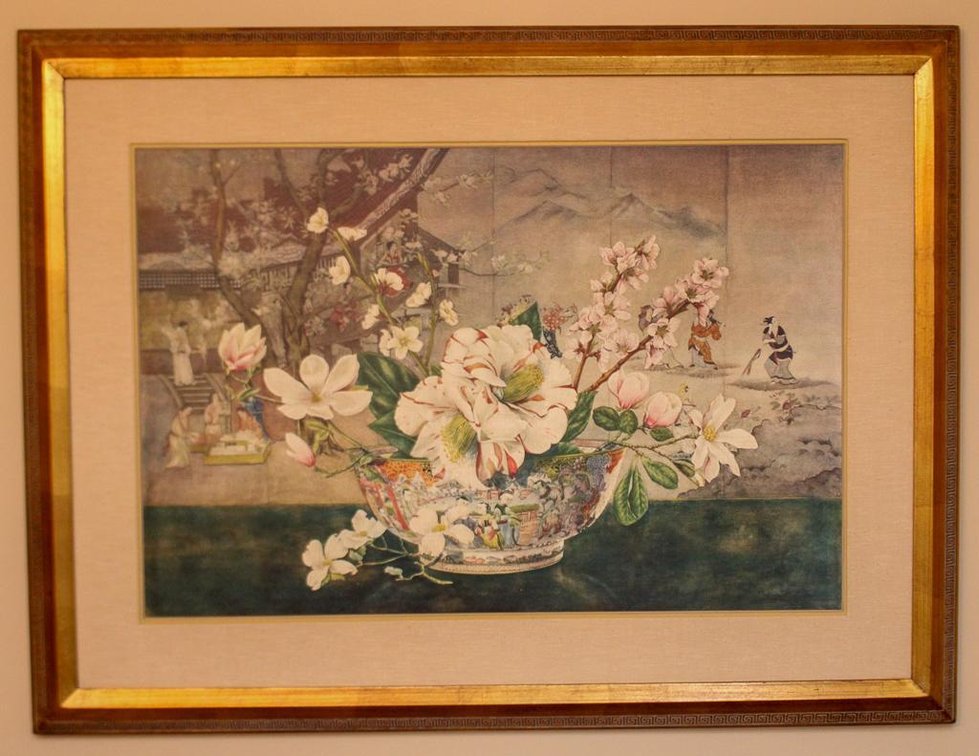 Framed Asian Style Print on Board