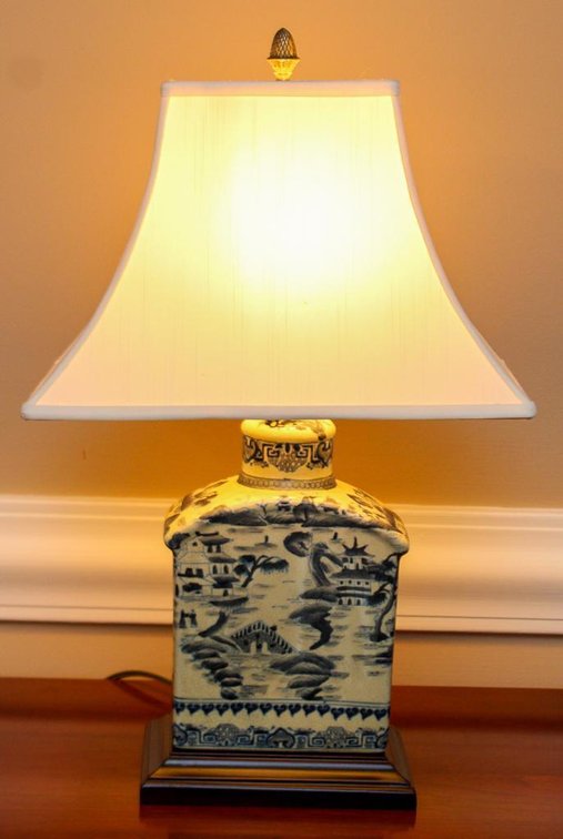 Blue and White Ceramic Lamp