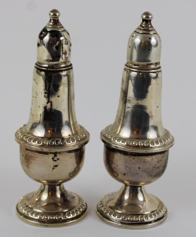 Empire Weighted Sterling Silver Salt and Pepper Shakers