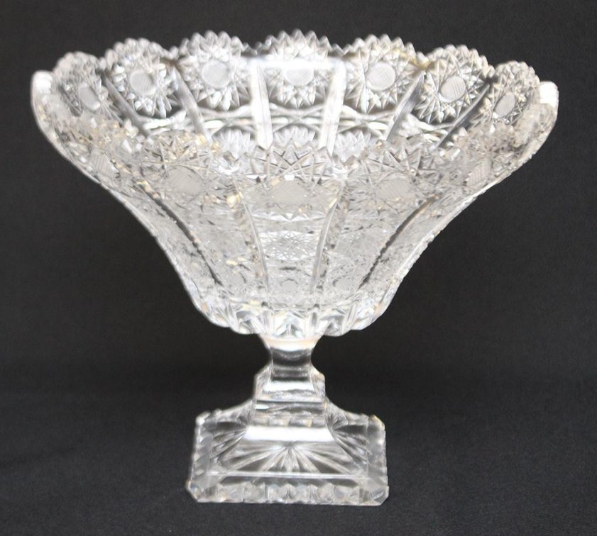Cut Crystal Bowl on Pedestal