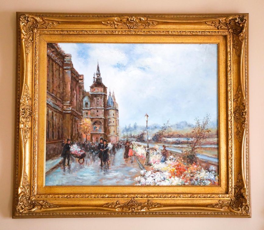 Original Oil on Canvas Flower Market