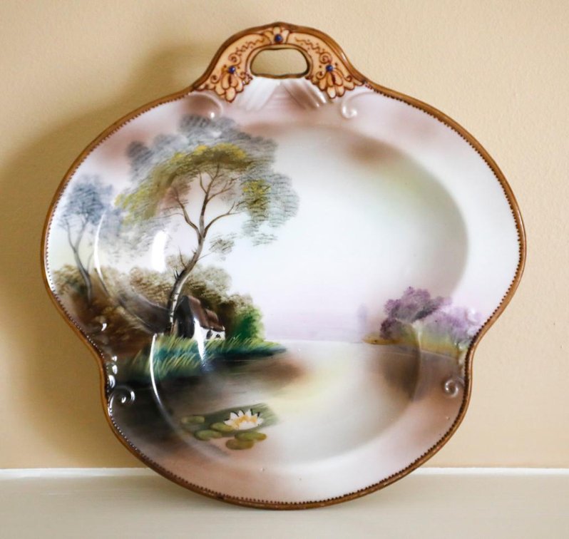 Hand Painted Noritake Bowl with Landscape