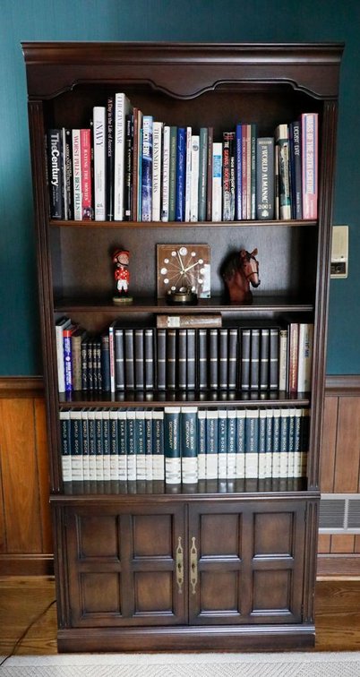 Dark Finish Single Piece Bookcase