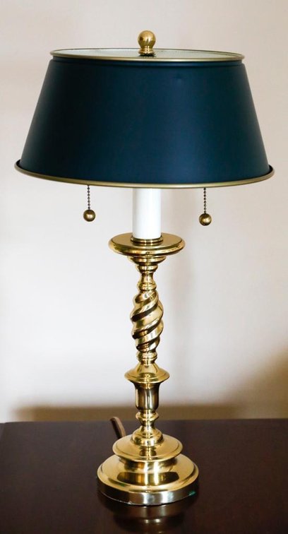 Brass Candlestick Style Desk Lamp