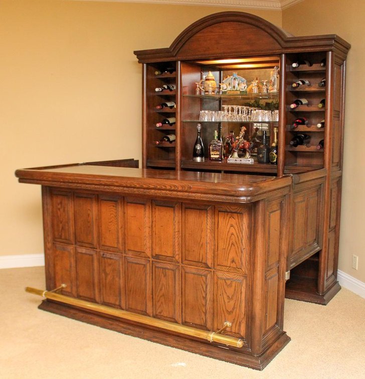 Freestanding Oak Home Bar
