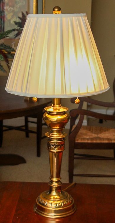 Double Socket Brass Table Lamp