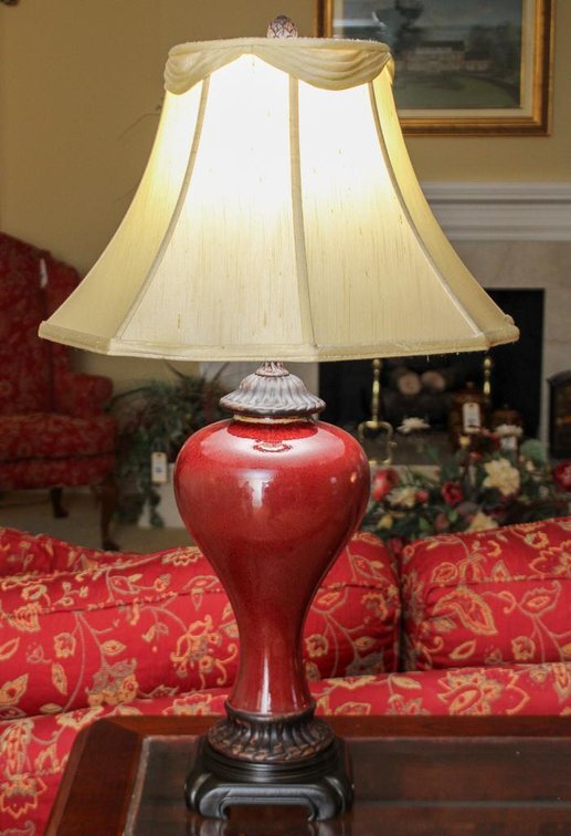 Red Ceramic Table Lamp