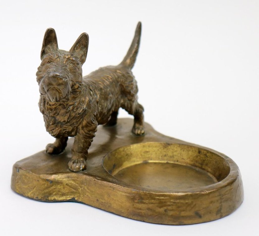Pot Metal Scottie Dog Ashtray