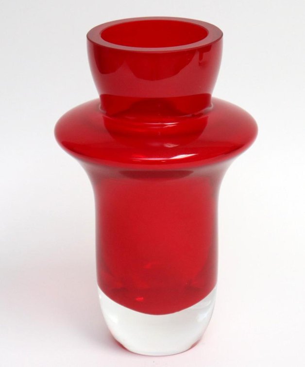 Waterford Red "Rumba" Glass Vase