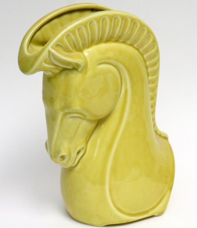 Chartreuse Horse Head Vase
