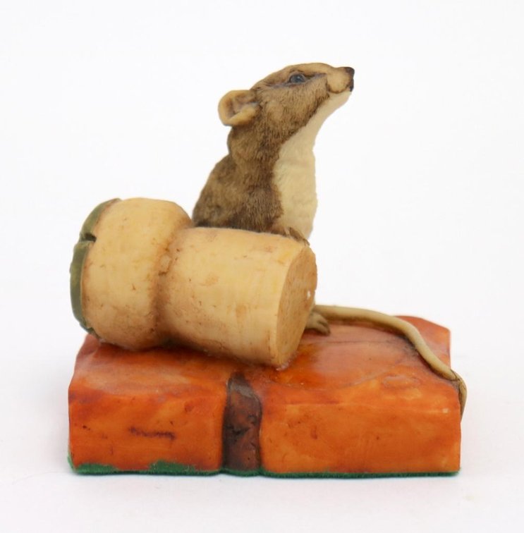 Mouse With Cork Figurine
