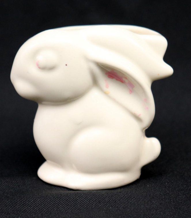 White Pottery Bunny Planter