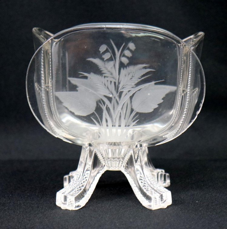 Victorian Etched Glass Bowl