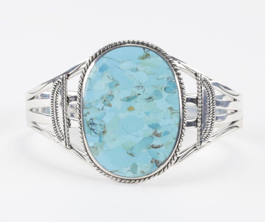 BBJ Sterling Silver Turquoise Cuff Bracelet