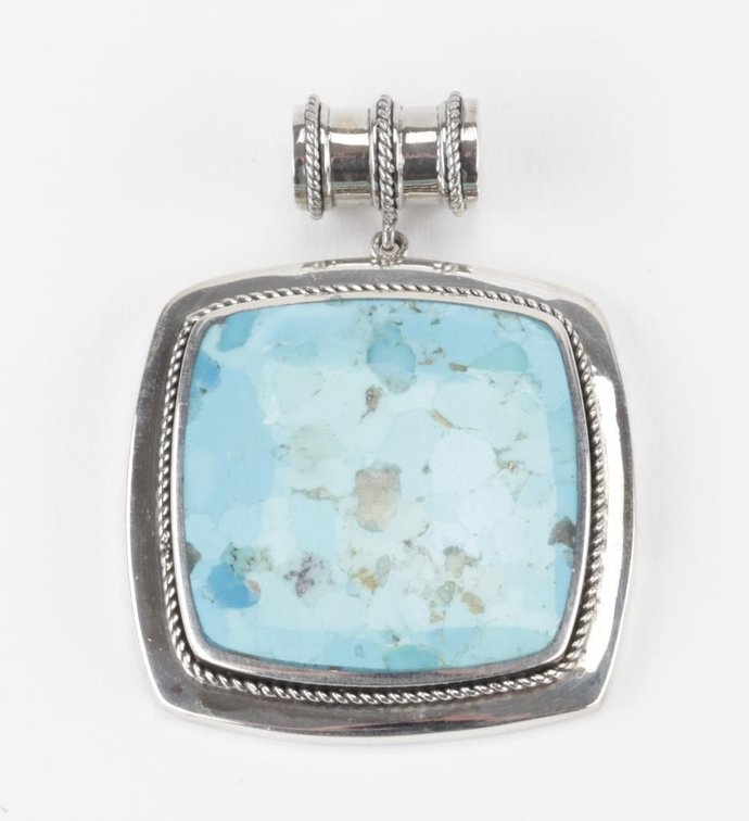BBJ Sterling Silver Turquoise Necklace Pendant