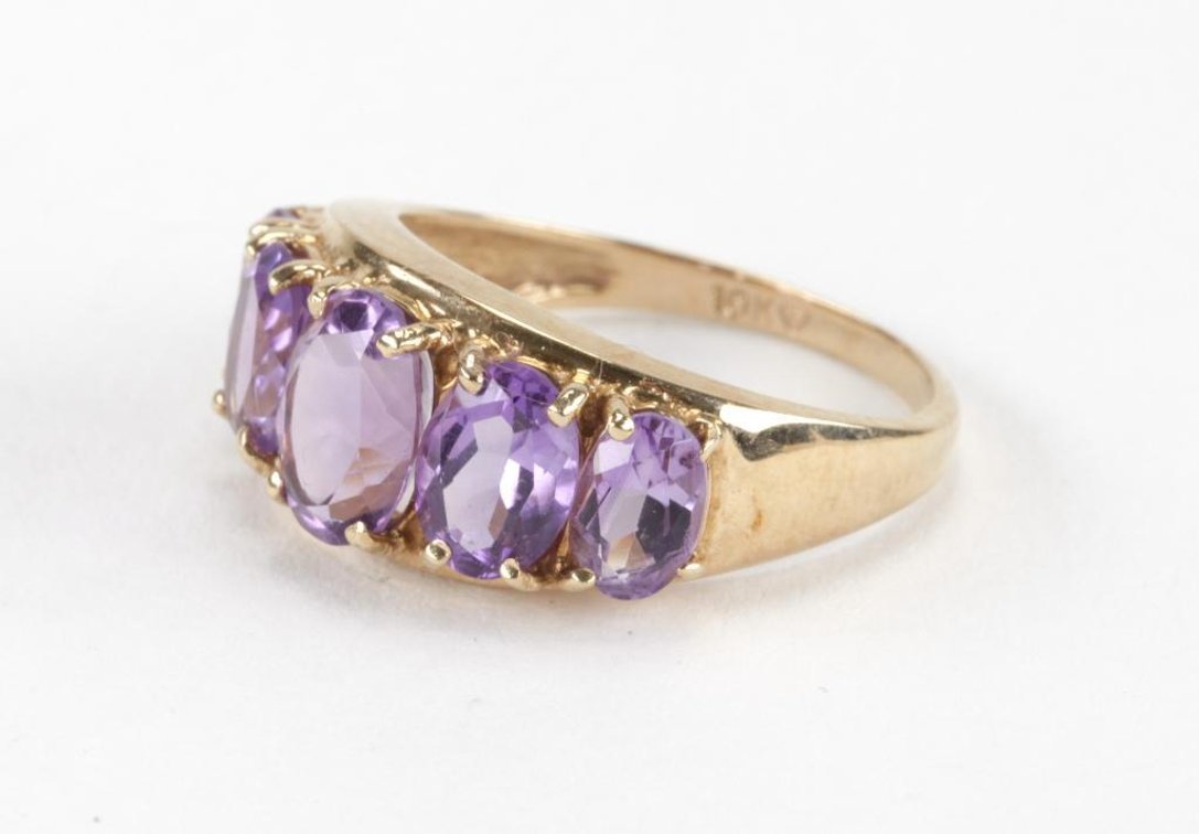 10K Yellow Gold Amethyst Ring