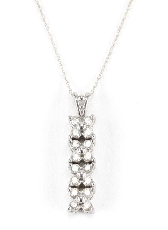 14K White Gold Diamond Necklace