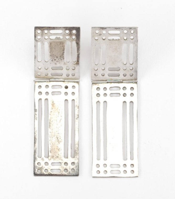 Sterling Silver Modernist Geometric Hinged Earrings