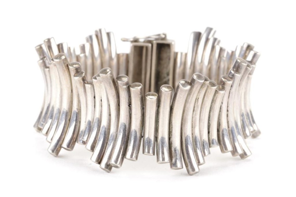 Modernist Sterling Silver Flexible Bracelet