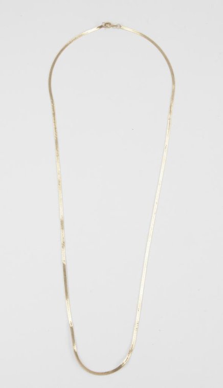 14K Yellow Gold Herringbone Necklace