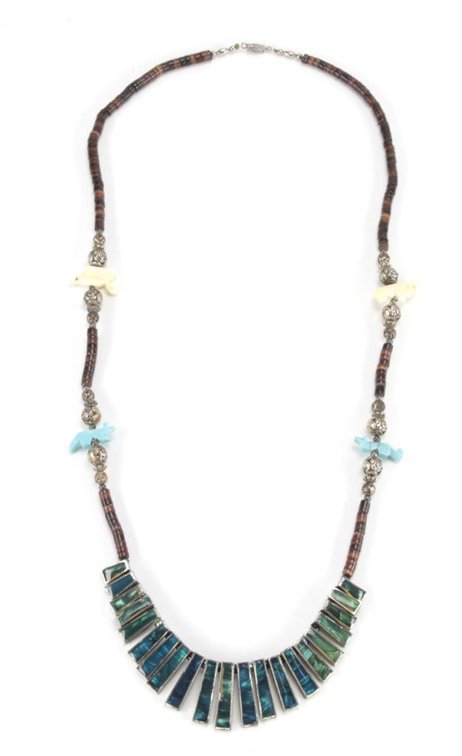 Southwestern Tiger's Eye Heishi Fetish Necklace