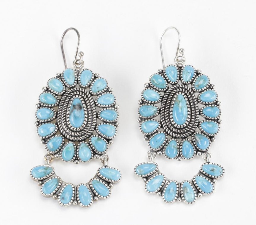 BBJ Sterling Silver Turquoise Dangle Earrings
