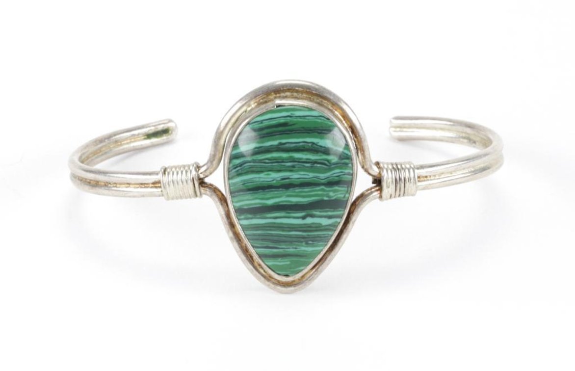 Sterling Silver Malachite Cuff Bracelet