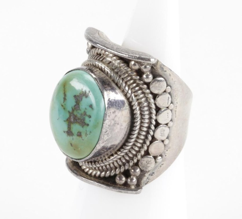 Nepalese Sterling Silver Turquoise Ring