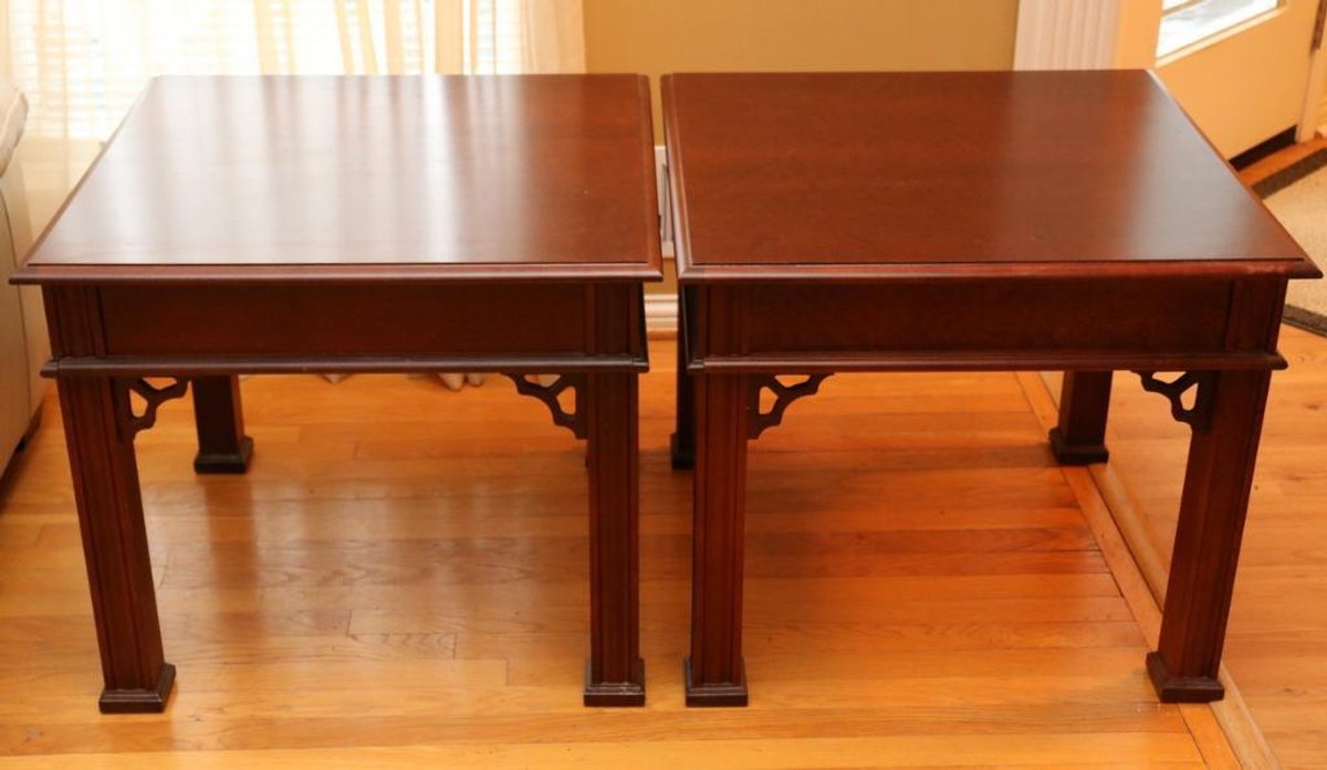 Pair of Cherry-Finished Side Tables