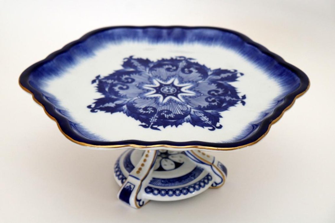 Blue and White Shaped Cake Stand
