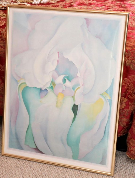 Stylized Orchid in Gold Tone Frame
