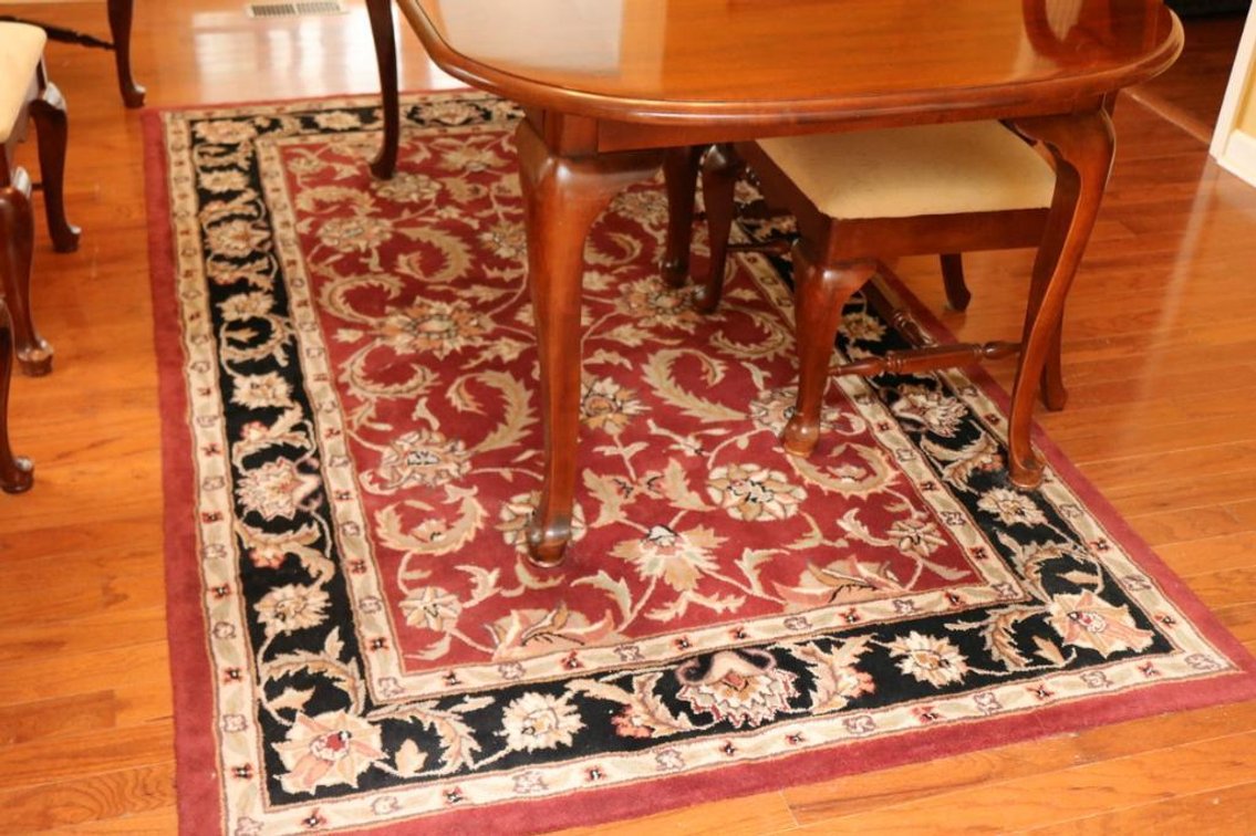 Black and Burgundy Area Rug