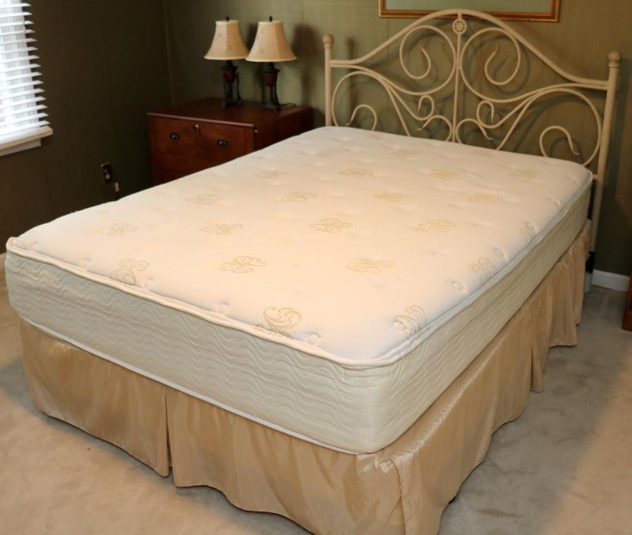 Queen Bed with Metal Headboard