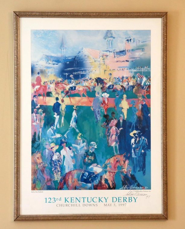 Signed LeRoy Neiman "Derby Day Paddock" Lithograph