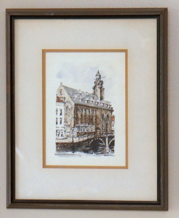 German Framed Lithograph